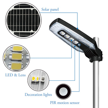 New Style Balder And Upgrade Battery Capacity Modern Remote Control COB Waterproof Solar Street Lamp Outdoor Lamps LED