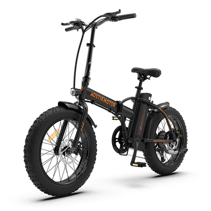 500W Foldable AOSTIRMOTOR A20 E-Bike, 36V Battery, 20" Fat Tires, Shimano 7-Speed