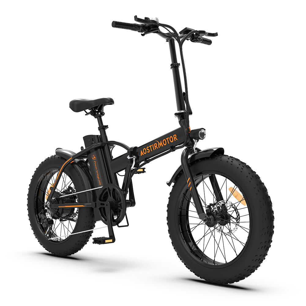 500W Foldable AOSTIRMOTOR A20 E-Bike, 36V Battery, 20" Fat Tires, Shimano 7-Speed