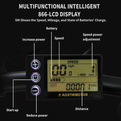 500W Foldable AOSTIRMOTOR A20 E-Bike, 36V Battery, 20" Fat Tires, Shimano 7-Speed