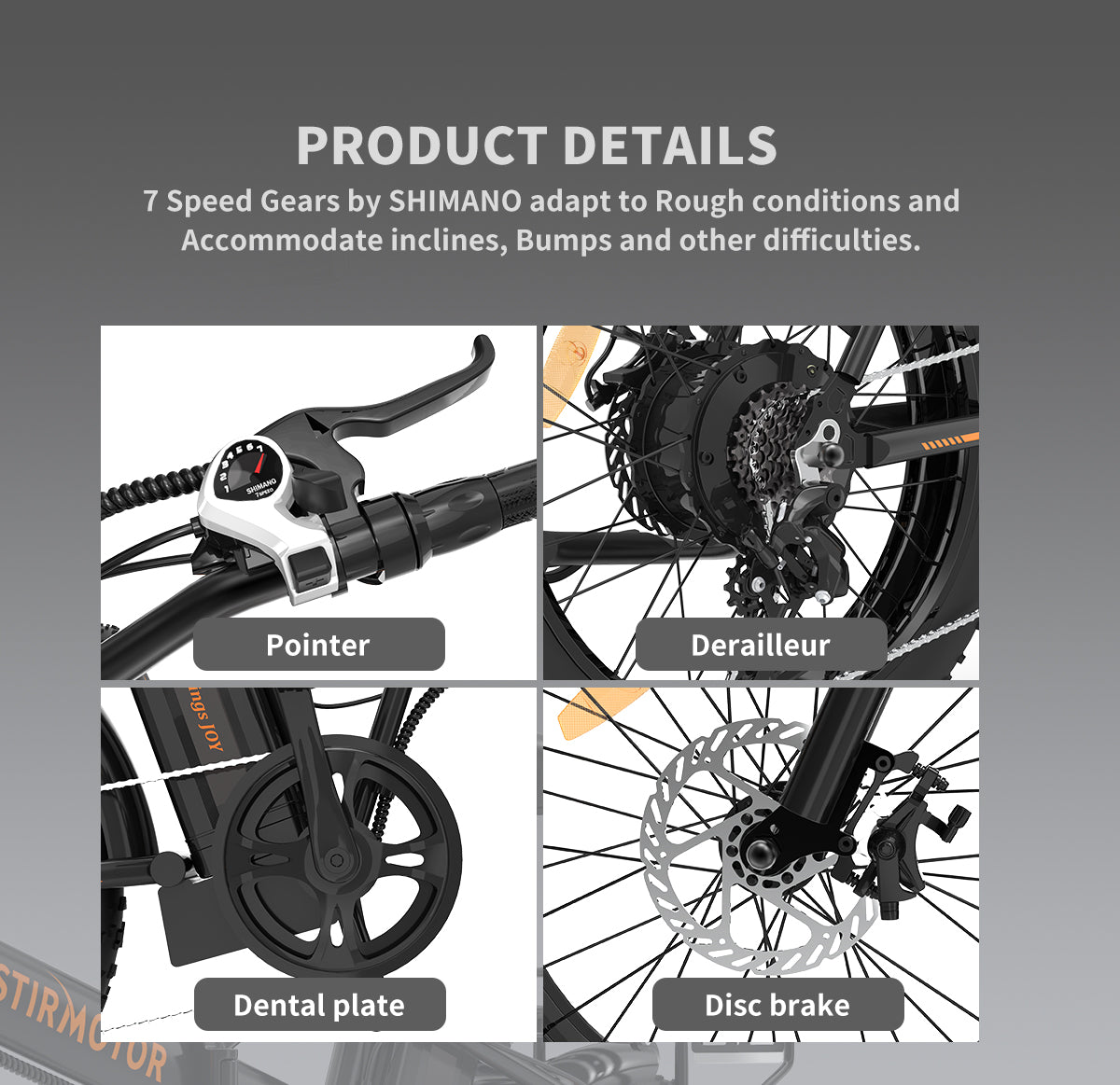 500W Foldable AOSTIRMOTOR A20 E-Bike, 36V Battery, 20" Fat Tires, Shimano 7-Speed