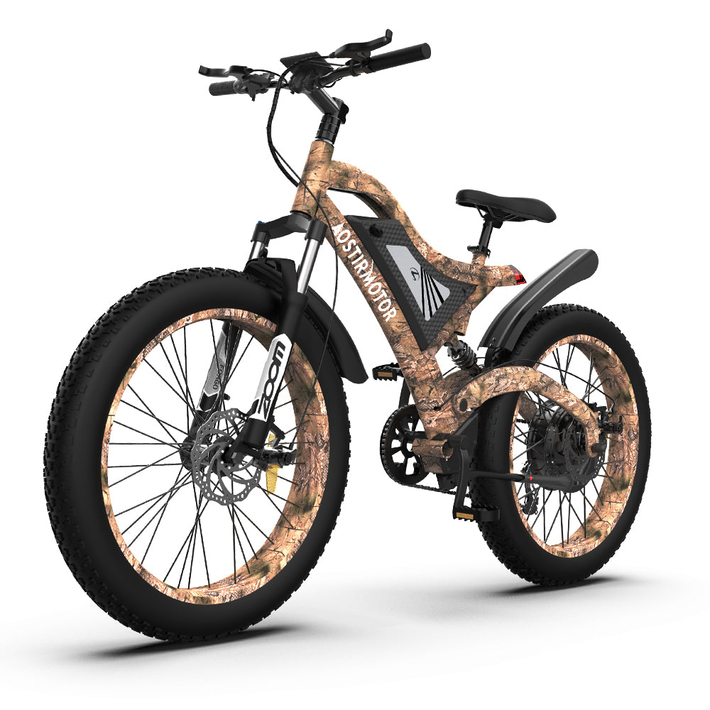 1500W AOSTIRMOTOR S18 Electric Bike, 48V Battery, 26" Fat Tires, Shimano 7-Speed