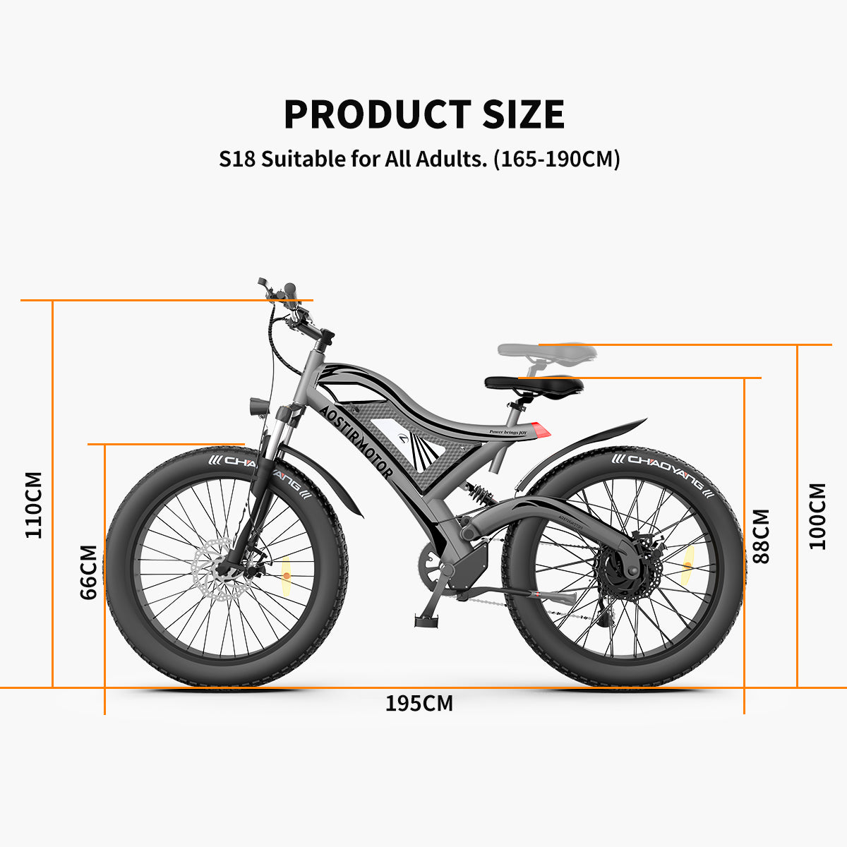 750W AOSTIRMOTOR S18 Electric Bike, 48V Battery, 26" Tires, Shimano 7-Speed