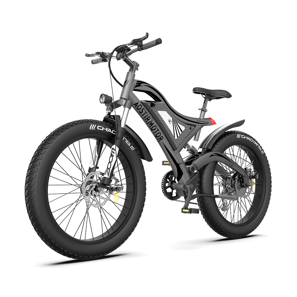 750W AOSTIRMOTOR S18 Electric Bike, 48V Battery, 26" Tires, Shimano 7-Speed