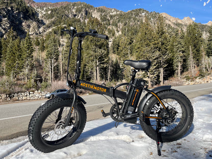 500W Foldable AOSTIRMOTOR A20 E-Bike, 36V Battery, 20" Fat Tires, Shimano 7-Speed