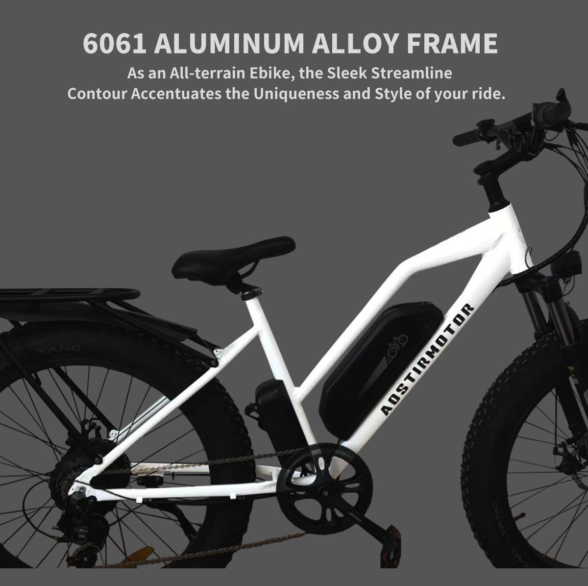 750W AOSTIRMOTOR S07-G Electric Bike, 48V Battery, 26" Fat Tires, Shimano 7-Speed