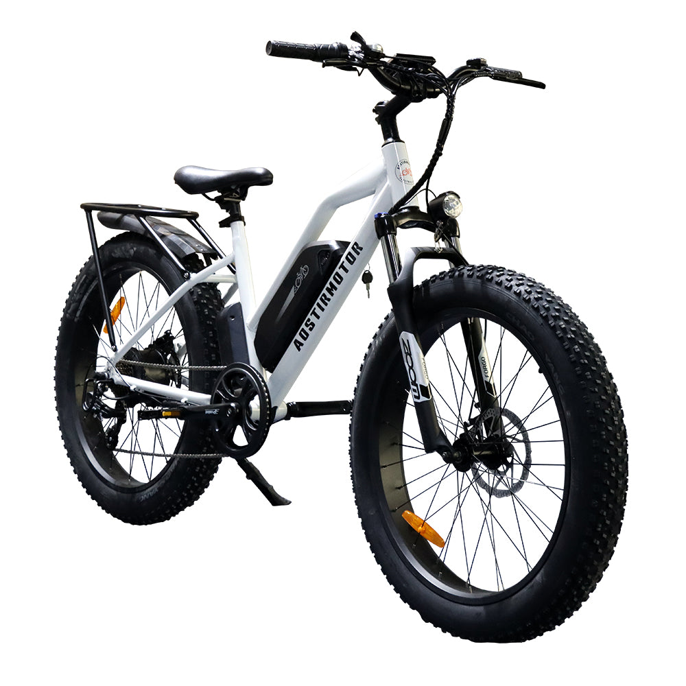 750W AOSTIRMOTOR S07-G Electric Bike, 48V Battery, 26" Fat Tires, Shimano 7-Speed