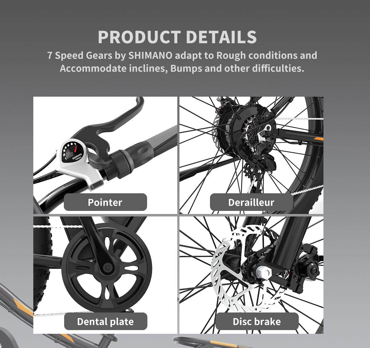 750W AOSTIRMOTOR S07-B Electric Bike, 48V Battery, 26" Fat Tires, Shimano 7-Speed