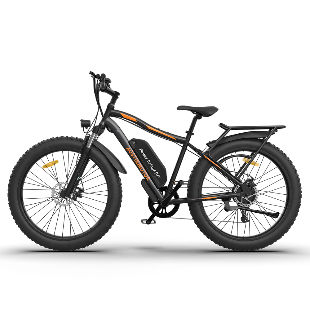 750W AOSTIRMOTOR S07-B Electric Bike, 48V Battery, 26" Fat Tires, Shimano 7-Speed