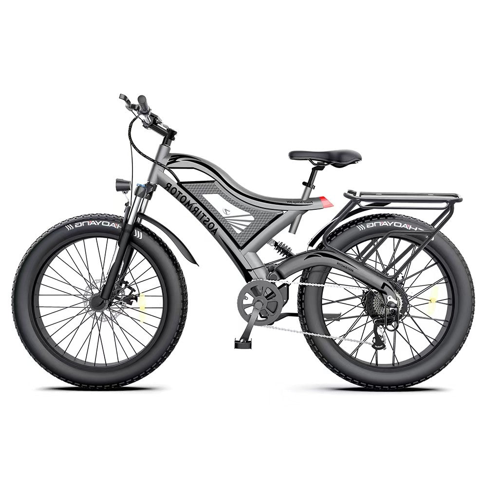 750W AOSTIRMOTOR S18 Electric Bike, 48V Battery, 26" Tires, Shimano 7-Speed