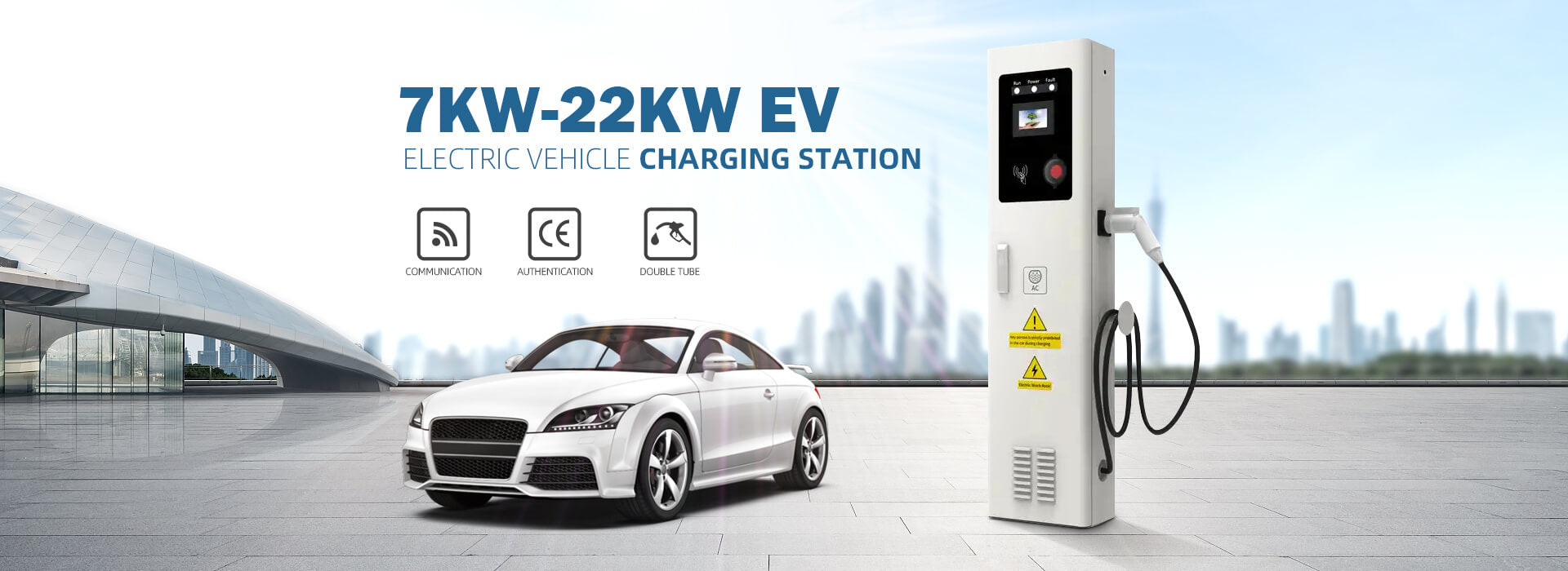 Electric Car Charging at Charging Station - Sustainable E-Mobility