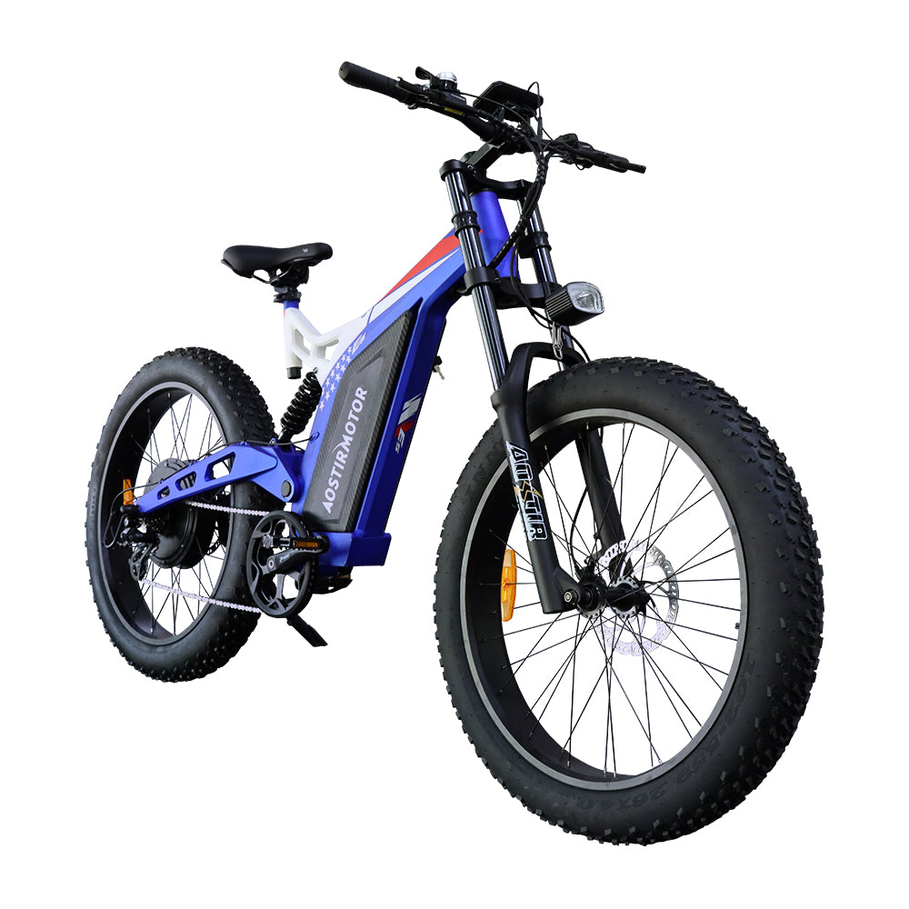 1500W Electric Mountain Bike for Off-Road, 26" Fat Tire, Shimano 7-Speed