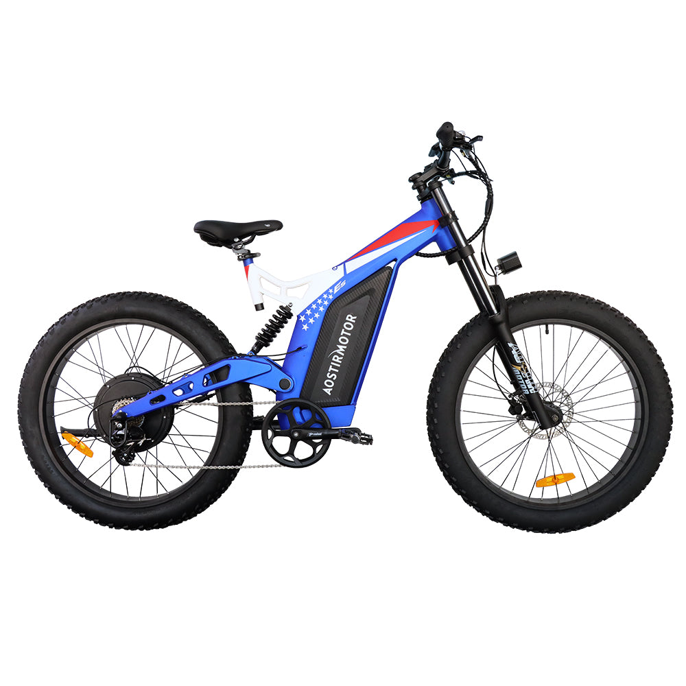 1500W Electric Mountain Bike for Off-Road, 26" Fat Tire, Shimano 7-Speed