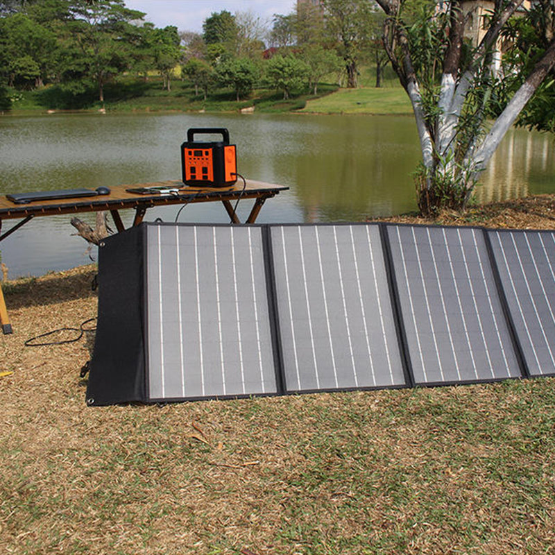 حزمة شاحن بالطاقة الشمسية بقدرة 120 وات ذات مخرج مزدوج لإمداد الطاقة المحمول وشاحن لوحة شمسية قابلة للطي