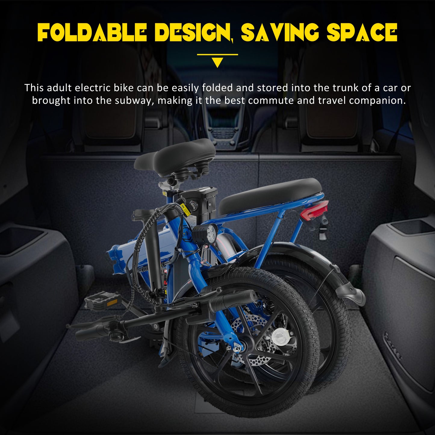 500W Foldable Electric Bike for Adults & Teens, 42V Battery, 20 Mile Range, 15.5MPH