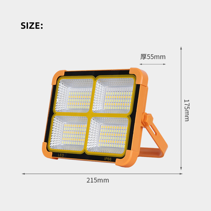 Tragbare Solarleuchte für den Außenbereich, Flutlicht, IP65, 100 W, 200 W, solarbetriebene Gartenleuchte