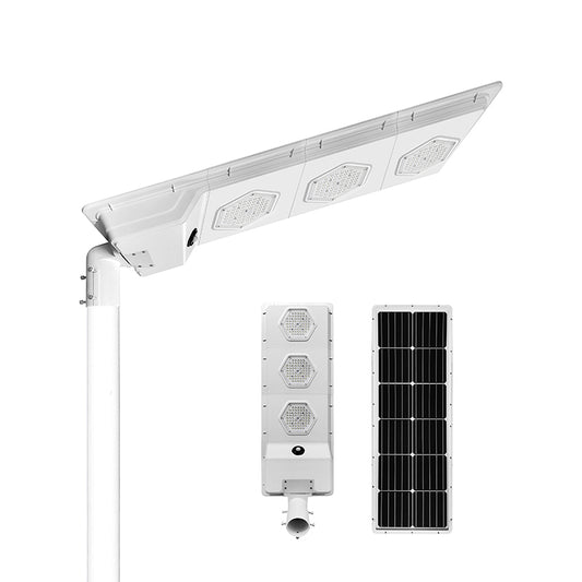 Illustration of Solar Street Light: Front and Back View