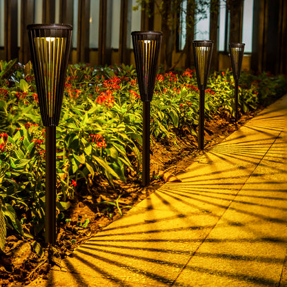 Solar Umbrella Lawn Floor Light Outdoor Courtyard Light Villa Garden Landscape Decoration Ground Insertion Lawn LED Landscape Light 6 Pieces