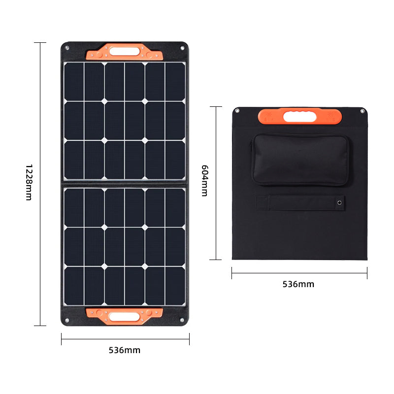 Hocheffizientes tragbares Einkristall-Solarpanel mit 100 W für Reisen und Erkundungen im Freien