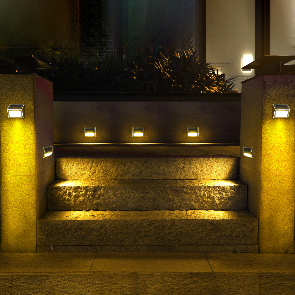 Lampe solaire à LED pour escaliers, éclairage domestique, pour escaliers, cour, allée, jardin, garage