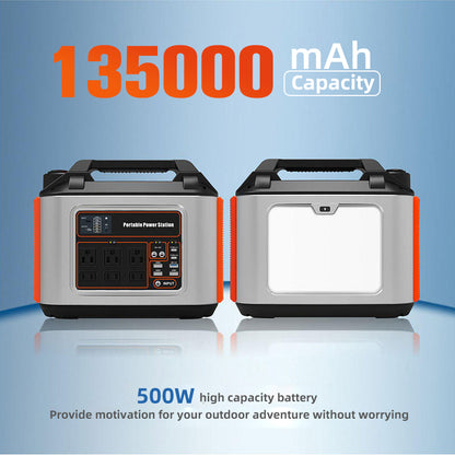Outdoor Portable 500W 135000mAh Rechargeable Emergency Power Bank Camping Energy Generator Power Station