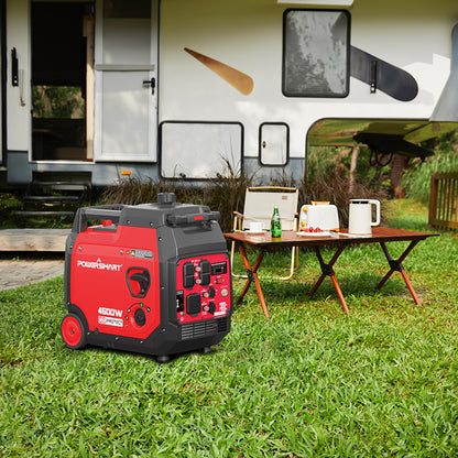 PowerSmart 4500-Watt Quiet Inverter Generator with Electric Start Quiet Technology, Gas Powered, RV-Ready, Engine Oil Included, CARB Compliant 2024 Version