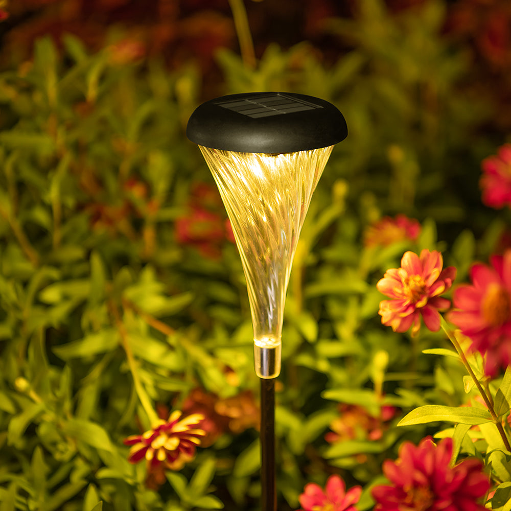 Solar Horn Light Decorative Floor Lamp Villa Garden Lawn Waterproof Courtyard Lawn Lamp 2Pieces
