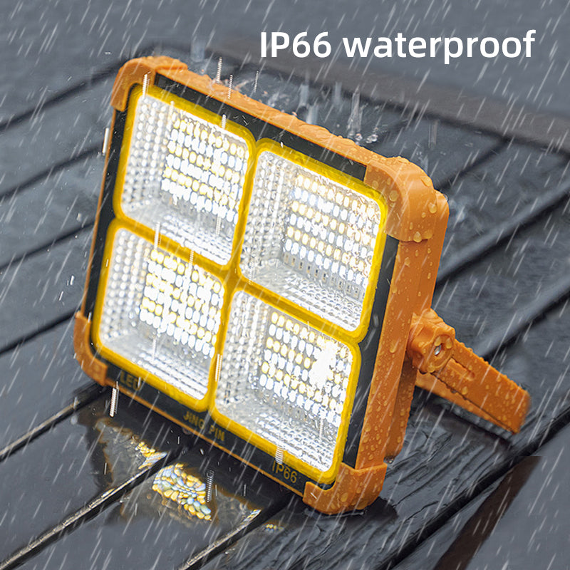 ضوء الفيضانات المحمولة بالطاقة الشمسية في الهواء الطلق مصباح IP65 100W 200W ضوء الحديقة بالطاقة الشمسية