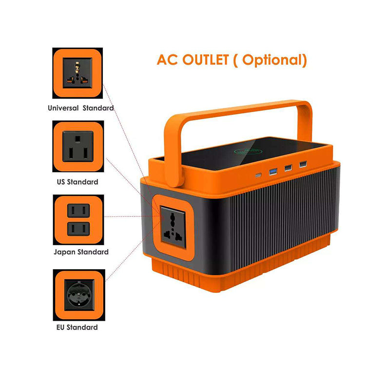 Orange Outdoor Portable Charging Station with 220WH Large Capacity Battery - 60000mAh Energy Storage Power Supply