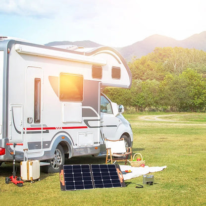 Panneau solaire monocristallin portable à haute efficacité pour voyages et exploration en plein air 100W