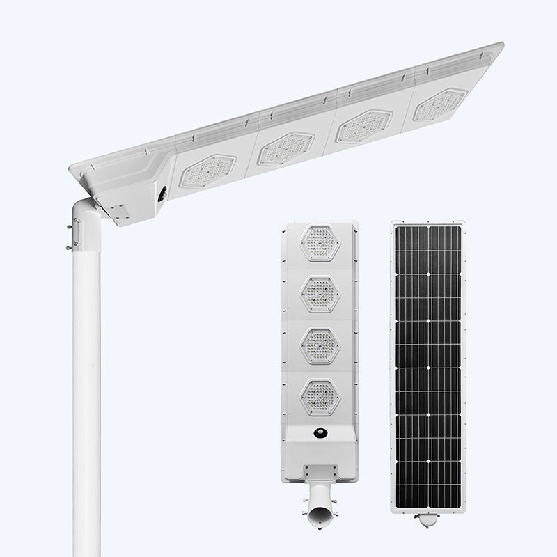 Illustration of Assembled and Disassembled 90W Solar Street Light