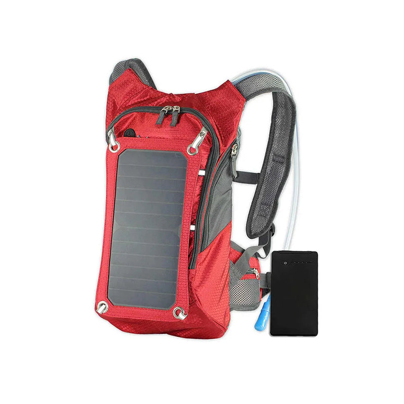 Sac à dos solaire de randonnée en plein air avec sac d'eau