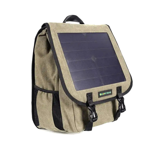Eco-friendly Grey and Blue Solar Backpack, 22% High-Efficiency Conversion, Ideal for Camping and Hiking