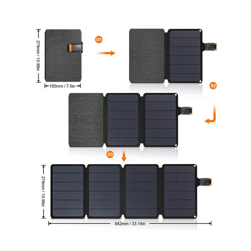 Detailed dimensions of solar panels