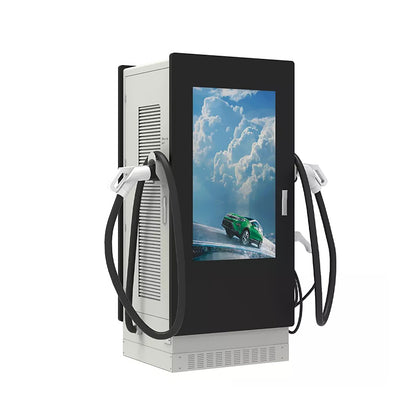 DC + AC integrated 120kw ev charging station with advertisement led panel