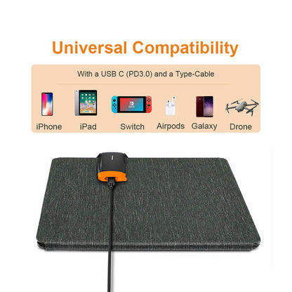 Compatible with iPad, iPhone, Switch, Airpods, Galaxy, Drone, and other products using USB C