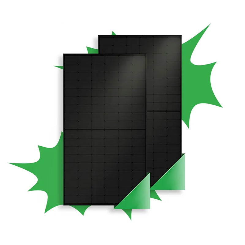 Diagram Showing Two Misaligned All-Black Solar Panels