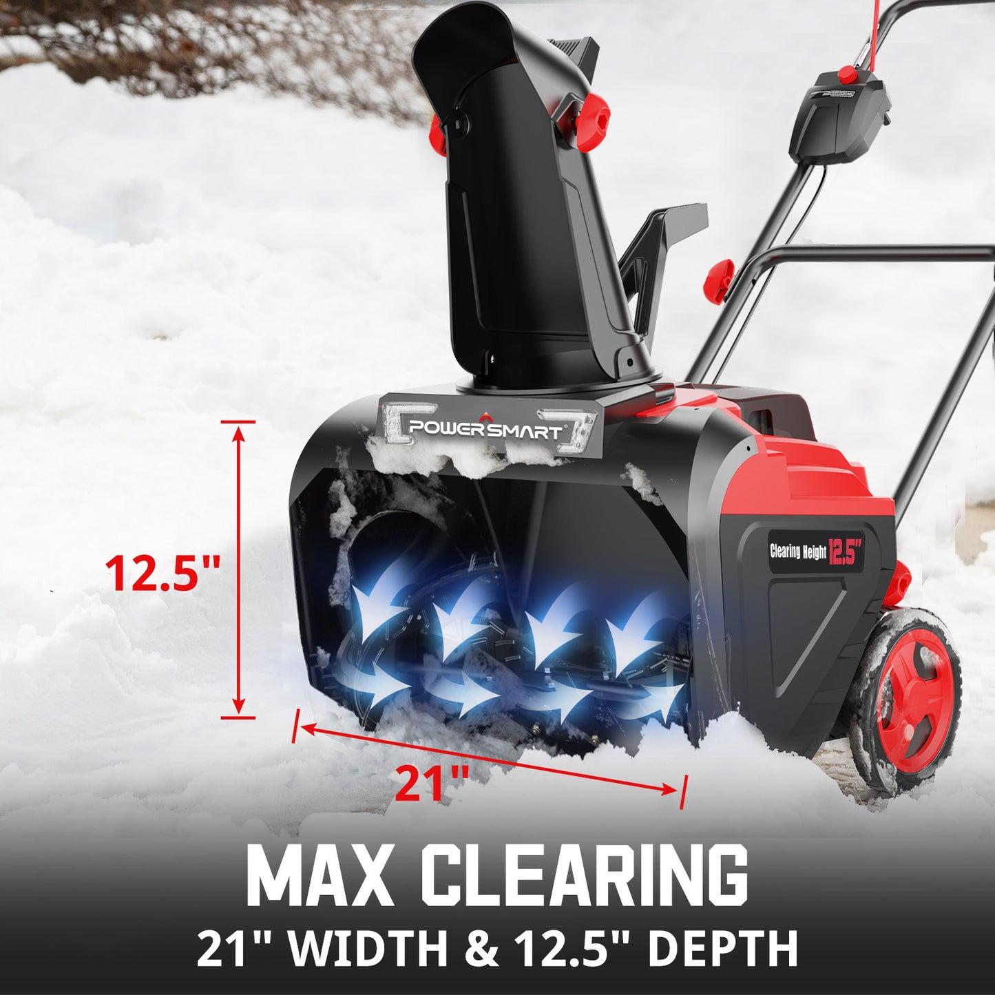 PowerSmart 40V MAX Cordless Snow Blower 21-Inch with 4.0Ah Battery and Charger (HB2421A)