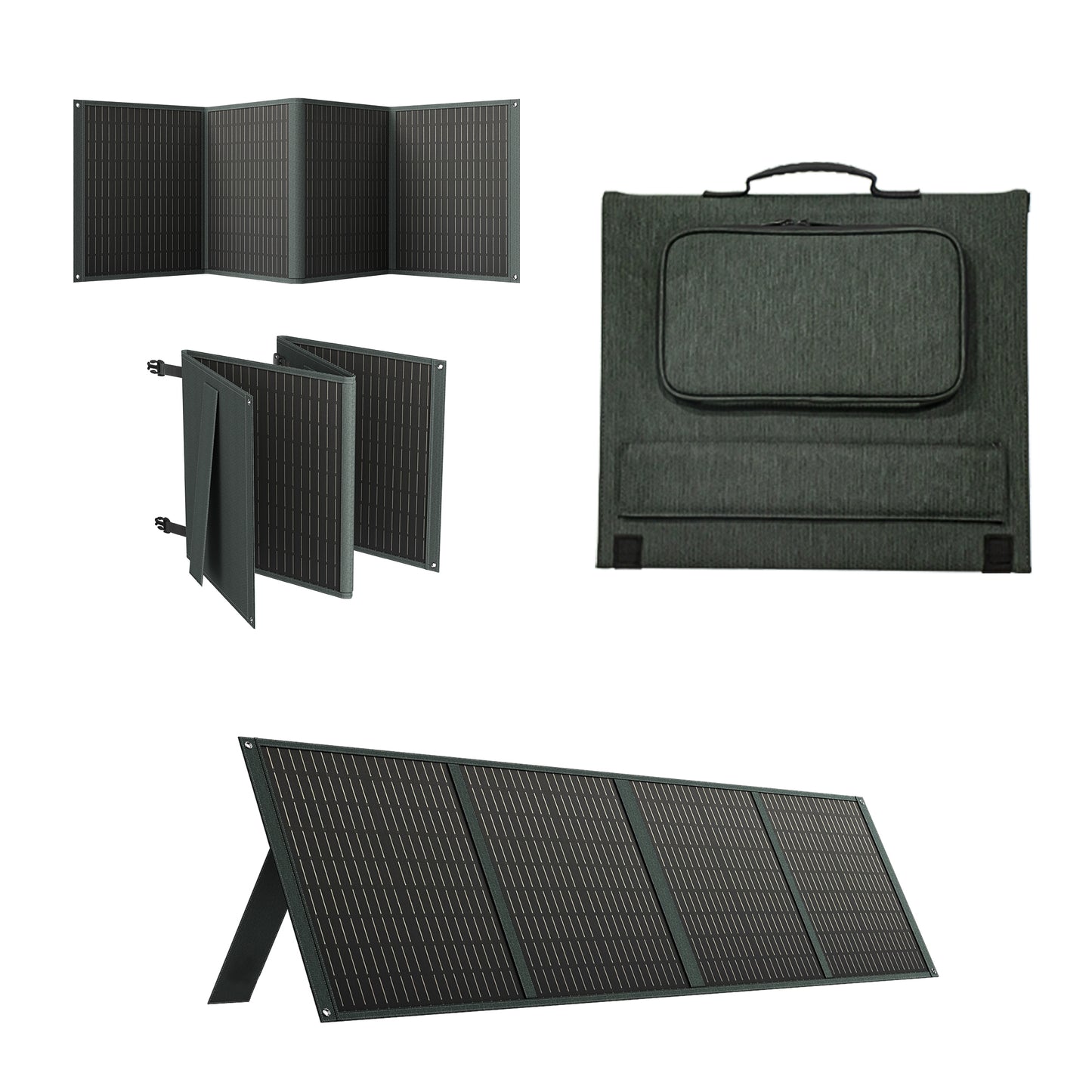 110W Foldable Solar Panel for Power Station USB+PD Mobile Devices Serial & Parallel MC4 Portable Solar Panel with Adjustable Kickstand for Rooftop Off-Grid